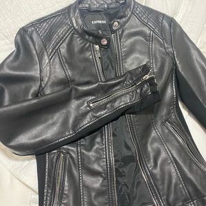 Express Black Leather Jacket XXS